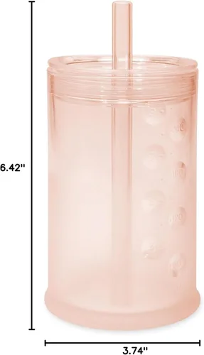 Miniatura 9 de Olababy Clear View - Taza de entrenamiento de silicona con tapa de pajita, vaso entrenador para niños pequeños de 12 meses en adelante, vasos Coral