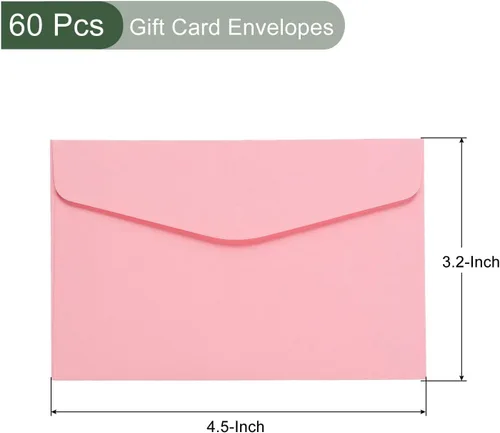 Miniatura 2 de YOKIVE Paquete de 60 sobres para tarjetas de regalo, nota de felicitación de negocios, sobre soporte para artículos pequeños, ideal para Rosado