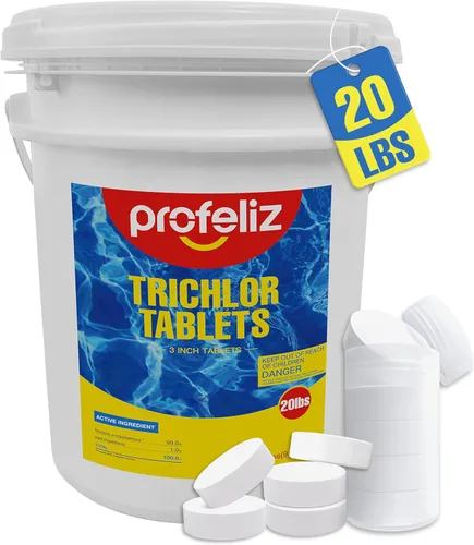 PROFELIZ Tabletas de cloro de 3 pulgadas para piscinas, mata bacterias y detiene algas, disolución lenta, embalaje protector exclusivo, tabletas de