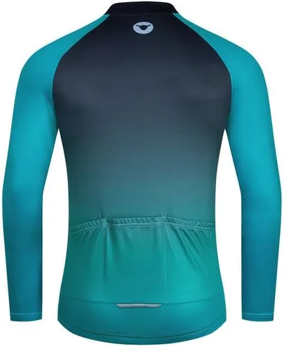 Miniatura 2 de Mens Cycling Jersey Long Sleeve Bicycle Road Bike Shirts with Full Zipper & 3 Pockets