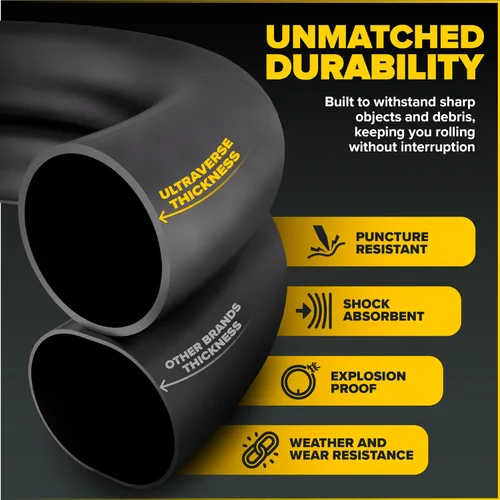 Miniatura 4 de Ultraverse Cámara de aire para bicicleta de 700x23-25c, 700x28-32c, 700x35-43c, tamaños de rueda de bicicleta de 28 pulgadas con válvula presta