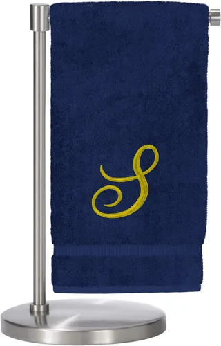Miniatura 15 de Script R - Toalla de baño con monograma, regalo personalizado, 27 x 54 pulgadas, juego de 1 toalla bordada con texto dorado, 100% algodón turco