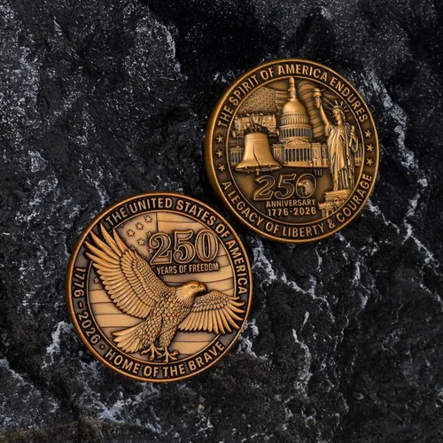 Miniatura 4 de Moneda conmemorativa de aleación de zinc del 250 aniversario de Estados Unidos - Estados Unidos de América Liberty & Courage 1776-2026
