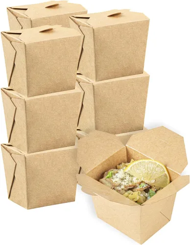 Miniatura 18 de Restaurantware Cajas chinas para llevar, paquete de 25 cajas de 8 onzas, resistentes a la grasa, contenedores de comida para llevar, desechables