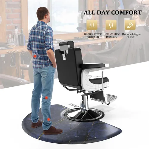 Miniatura 5 de OmySalon Alfombrilla antifatiga de salón de 3 x 5 x 5/8 pulgadas para peluquería de pie, piso de peluquería mate debajo de la silla de peinado