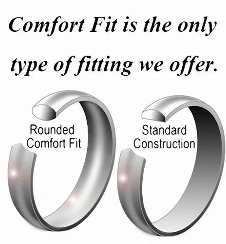 Miniatura 4 de Queenwish - Anillo de compromiso de tungsteno azul para mujer, de 0.079in, pulido único, para boda, ajuste cómodo, joyería simple