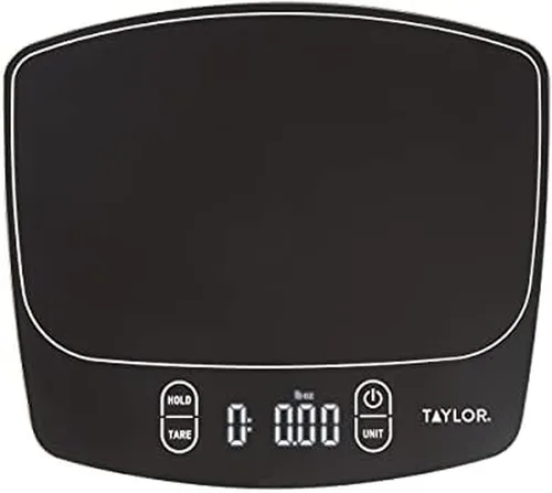 Taylor Báscula de cocina digital impermeable, 11 libras, color negro