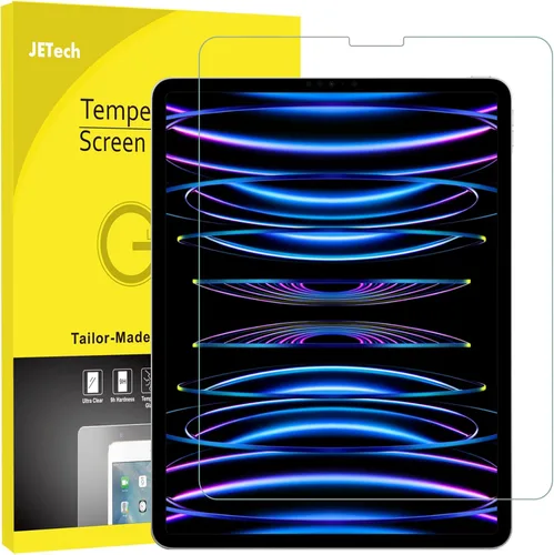 JETech Protector de Pantalla para iPad Pro de 12.9 Pulgadas 2022/2021/2020/2018 (6ª/5ª/4ª/3ª) Modelo, Pantalla Liquid Retina de Borde a Borde,