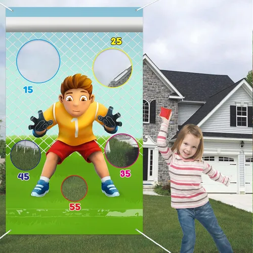 Miniatura 5 de Pancarta de juego de portero de fútbol, decoración temática de fútbol para interiores y exteriores, niños, niñas, fanáticos del fútbol, suministros