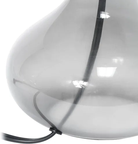 Miniatura 6 de Simple Designs LT2063-SMG - Lámpara de mesa pequeña de cristal con pantalla de tela gris, color humo (paquete de 2)