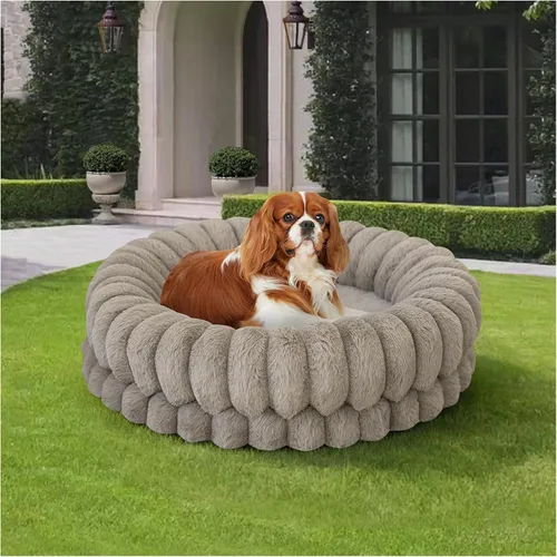 Miniatura 11 de BALANCE Cama de lujo para perros en forma de dona, camas redondas de 23 pulgadas para perros pequeños, lavable, cama ortopédica calmante