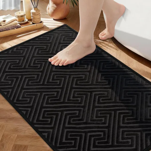 Miniatura 33 de YIHOUSE Beige Bathroom Rugs 17"x24", Quick Dry Non Slip Bath Rug, Absorbent Machine Washable Thin Bath Mat for Restroom Floor Tub Laundry Room Home