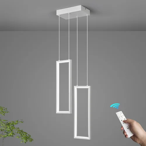 Miniatura 18 de Lámpara Colgante Moderna de Altura Ajustable Luminaria Negra 252W LED Luces Colgantes 12 Anillos Candelabro Rectangular Escalera Candelabro Grande