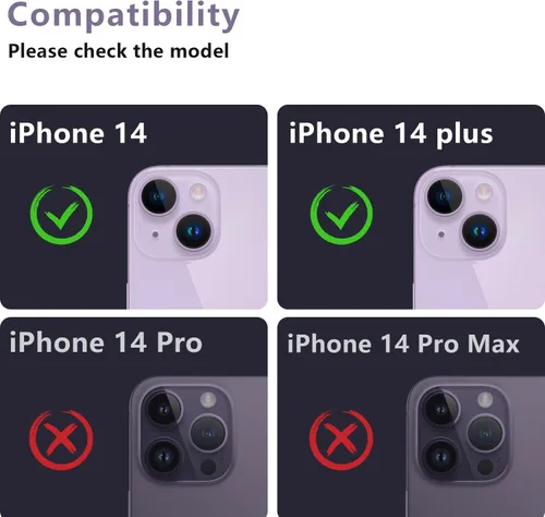 Miniatura 2 de Korecase Paquete de 2 protectores de cámara compatibles con iPhone 14/iPhone 14 Plus, vidrio templado 9H, antiarañazos, polvo, fuerte adherencia