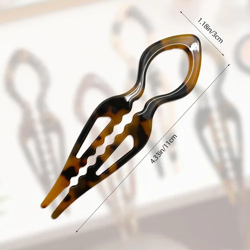 Miniatura 2 de 4 horquillas de pelo francés Prestige para mujer, pinzas de acetato para cabello grueso, fino y fino, pasadores decorativos para moño en negro