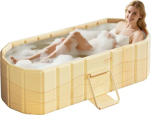 Bañera Plegable Portátil, Bañera Independiente Sin Instalación, Bañera de Remojo SPA para Baño, Cabina de Ducha Plegable para Baños Calientes y