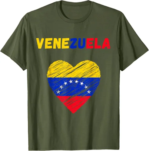 Miniatura 58 de Camiseta con la bandera venezolana con corazón de Venezuela, Negro