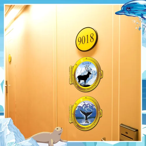 Miniatura 5 de Kanayu 2 imanes magnéticos grandes para puerta de crucero de Alaska, divertidos imanes para refrigerador, accesorios de barco, camarote y cabina