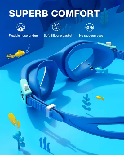 Miniatura 3 de ZIONOR Gafas de natación para niños con gorro de natación, G1 MINI SE antivaho con gorro de natación para niños A2