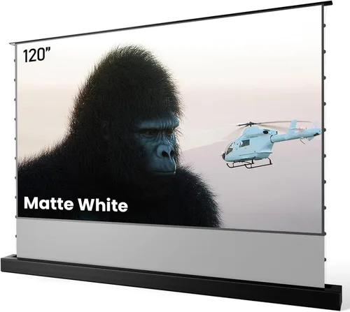 AWOL VISION 120" Pantalla de proyector motorizada de elevación mate blanca para proyector de lanzamiento largo, corto, ultra corto, pantalla de