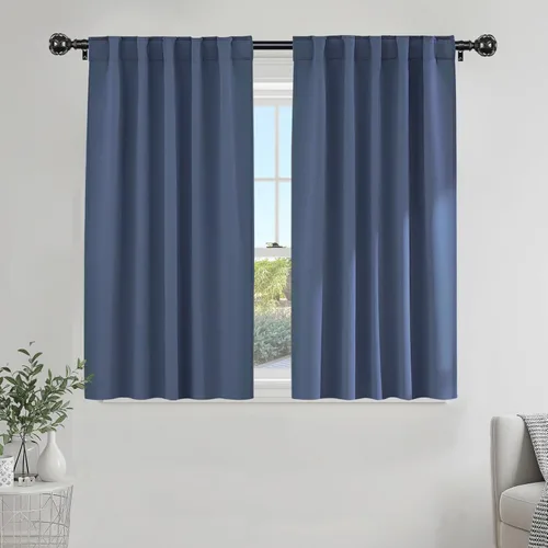 Miniatura 77 de PONY DANCE Cortinas cortas con aislamiento térmico para ventana pequeña, para guardería, baño, cocina, lavandería, caravana, sótano, 29 pulgadas
