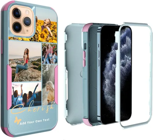 Miniatura 20 de Funda de fotos personalizada para iPhone 11 Apple Phone Plaid Collage - Imagen personalizada para hacer fotos en 3 híbridos gruesos resistentes