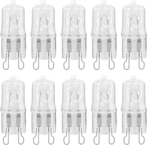 Paquete de 10 lentes transparentes regulables Q50/G9/CL/120V G9 JCD 50 vatios 120 voltios T4 JD tipo halógeno Casa Hold bombilla colgante acento G9