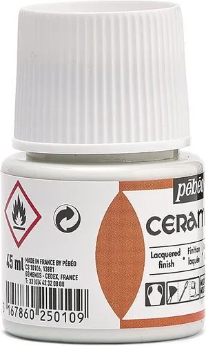 Miniatura 9 de Pebeo 025-010 Pintura de cerámica efecto esmalte, botella de 1.5 fl oz, color blanco, 1.5 fl oz (paquete de 1)