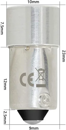 Miniatura 4 de BA9S 1W 3v BA9 LED antorcha faro mini cabeza lámpara linterna bombilla 2 celdas C & D (blanco cálido, 2 celdas C&D 3V)