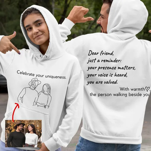Miniatura 31 de Sudaderas con capucha personalizadas diseñan el tuyo propio, retrato de camisa de la foto, regalos personalizados para el día de San Valentín