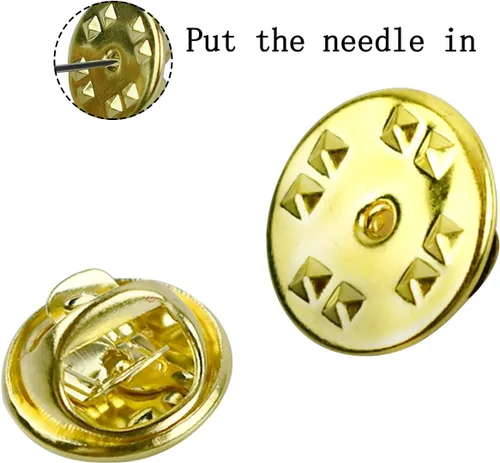 Miniatura 2 de 100 piezas traseras de alfiler, parte trasera de pasador de bloqueo de metal, embrague de latón para broche, corbata, sombrero, insignia, reemplazo