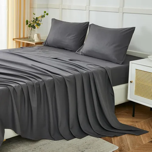 Miniatura 21 de ILAVANDE Juego de Sábanas King Size Verde Azulado de 6 Piezas, Sábanas de Cama King de Microfibra Serie 1800 Súper Suaves de Lujo Hotelero