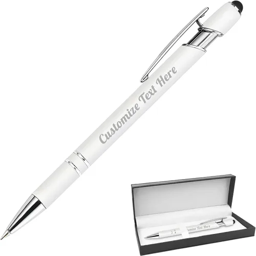 Miniatura 85 de Hasta 500 bolígrafos personalizados a granel con logotipo de mensaje de nombre comercial, bolígrafos grabados personalizados con lápiz óptico