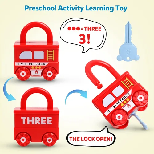 Miniatura 4 de Montessori - Juguetes de aprendizaje para clasificar y combinar, cerraduras y llaves para niños pequeños, juguete sensorial de motricidad fina