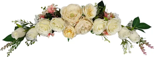 Flores en Arco, OrgMemory Guirnaldas Florales Artificiales, 20 pulgadas de Longitud en Curvatura, Guirnalda Decorativa, Guirnalda de Flores