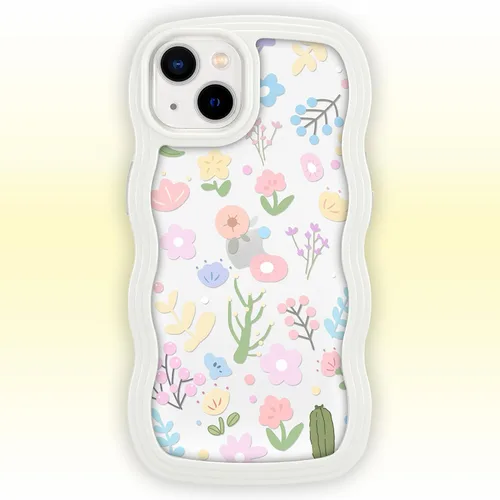 Miniatura 4 de ZCDAYE Funda compatible con iPhone 11, diseño floral estético, bonita funda rizada y ondulada para mujeres y niñas, funda de TPU suave a prueba