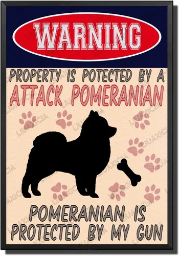 Miniatura 31 de LIUAXICIA Letreros divertidos de metal con texto en inglés "Warning Property is Potected by A American Bulldog is Protected by My Gun" The Coffee