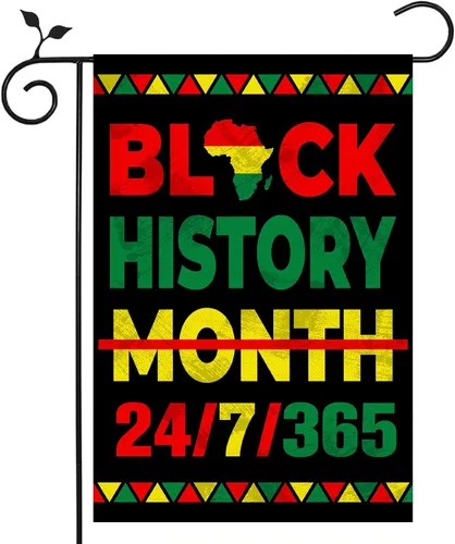 Nepnuser Bandera de jardín del mes de la historia negra, cartel afroamericano de febrero, fiesta de vacaciones, decoración de doble cara para patio