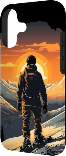 Miniatura 2 de Snowboarding Snowboard Snowboarder Mountain Sunset Case for iPhone 17