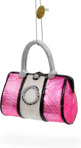 Miniatura 2 de Adorno navideño de cristal soplado de bolso rosa