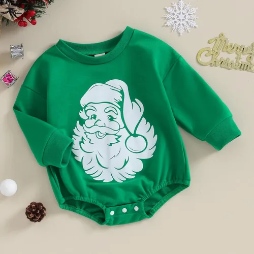 Miniatura 4 de Traje de Navidad para bebé recién nacido, con cuello redondo, manga larga, con burbujas, de gran