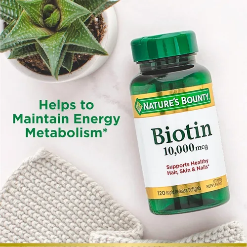 Miniatura 3 de Nature's Bounty Biotin 10000 mcg, apoya el cabello saludable - piel y uñas - cápsulas blandas de liberación rápida - 120
