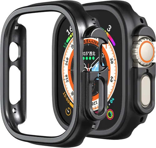 Miniatura 2 de Funda rígida de policarbonato compatible con Apple Watch Ultra 3/2/1 de 1.732 pulgadas, resistente a impactos, a prueba de golpes, con borde