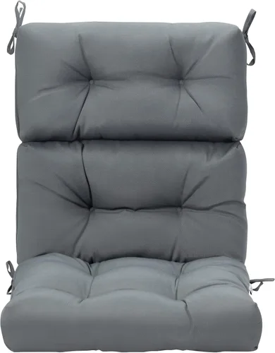 Miniatura 18 de Tangkula Cojín para silla de respaldo alto para patio, almohadillas de asiento para silla con lazos antideslizantes, cojines de repuesto