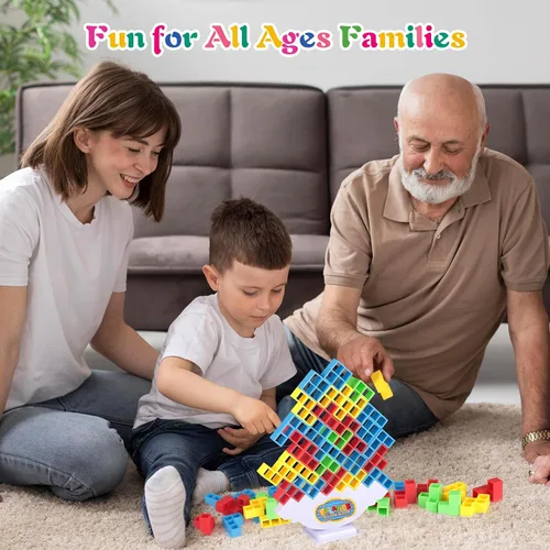 Miniatura 7 de LIMYIOM Juego de 48 piezas de Tetra Tower, tablero familiar para 2 jugadores, juegos familiares, rellenos de calcetines de Navidad