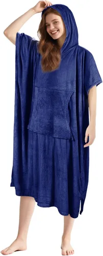 Miniatura 12 de Tirrinia Toalla cambiadora de poncho de surf con capucha, traje de neopreno de microfibra de secado rápido para surf, playa, natación, piscina