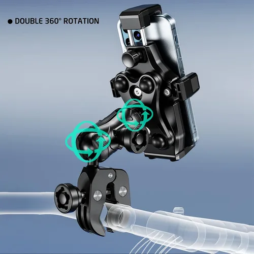 Miniatura 7 de iMESTOU - Soporte de teléfono para motocicleta antivibración, 1 pulgada de bola para manillar, antirrobo y rotación de 360°, se adapta a teléfonos