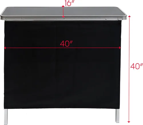 Miniatura 3 de Trademark Innovations Mesa alta de bar portátil, Aluminio, Negro