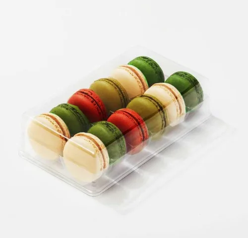 Miniatura 6 de Pastry Chef's Boutique - Cajas de regalo pequeñas de plástico transparente para macarons franceses - Capacidad para 2 macarons - Tamaño de cavidad