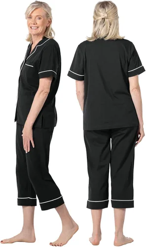 Miniatura 2 de PajamaGram Pijama de algodón para mujer - Conjunto de pijama capri para mujer, 100% algodón